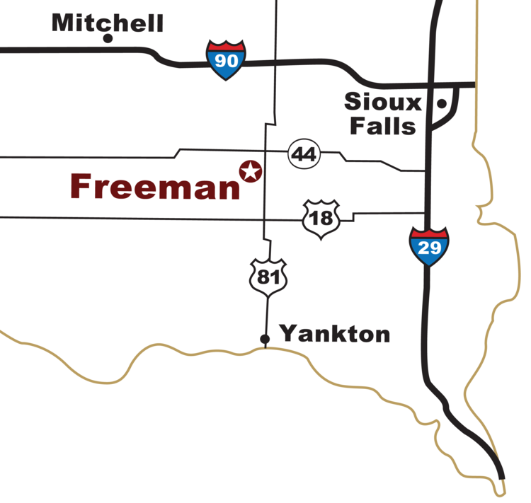 Freeman South Dakota Map